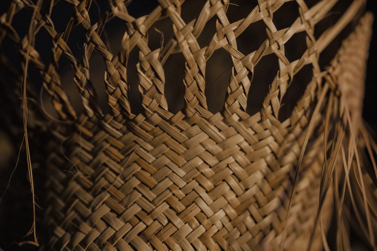Raranga by Ruth Woodbury: the close weave where the open lattice begins.