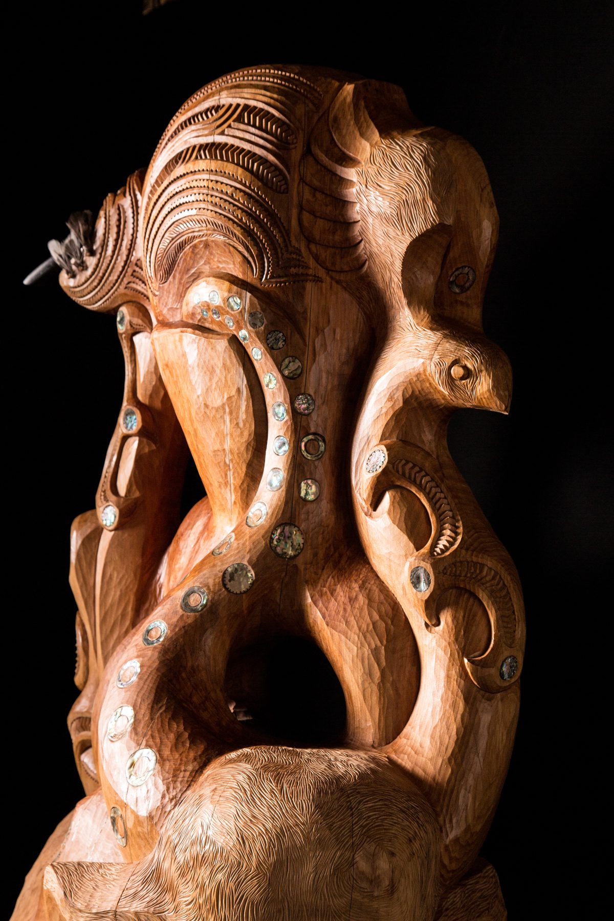 Te Ara Whakaiti: the manu and the tentacle, close.